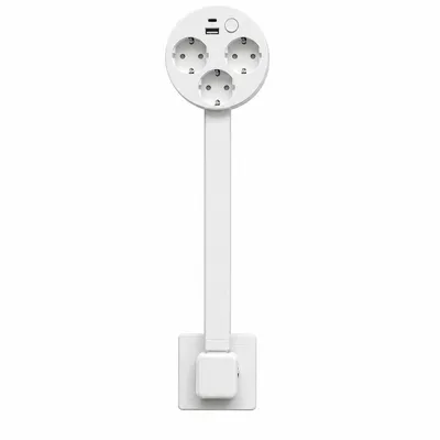 Obrázok produktu pre 1500 W zásuvkový adaptér s 3 zásuvkami a USB nabíjačkou, zásuvkový adaptér s nastaviteľným uhlom 180 stupňov – FLEXSOCKET