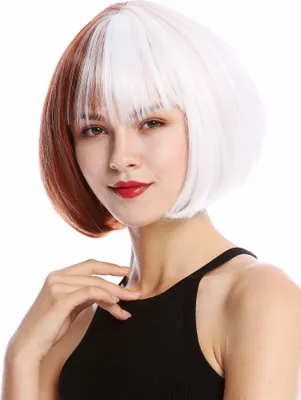Produktbild von WIG ME UP Perücke kurz Bob halb Weiß Rot GFW2289-1001+350
