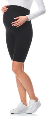 Produktbild von Be Mammy Kurze Umstandsleggings aus Baumwolle BE20-228 (Schwarz, M)
