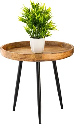 Produktbild von Beistelltisch Holz rund Couchtisch Wohnzimmer Tisch Vancouver 50 x 48 cm