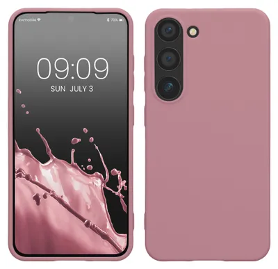Produktbild von kwmobile Hülle für Samsung Galaxy S23 TPU Case - Handyhülle unterstützt kabelloses Laden, flexible Schutzhülle, gummiertes Cover in Altrosa matt