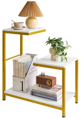 Immagine prodotto di Omgoods - Tavolino di design a forma di "G" per il soggiorno, colore bianco