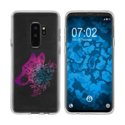 Produktbild von PhoneNatic Case kompatibel mit Samsung Galaxy S9 Plus Silikon-Hülle Floral Wolf M3-6