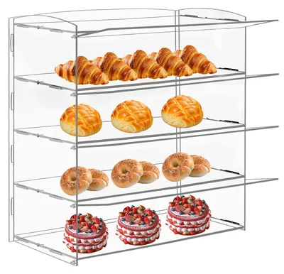 Acryl-Gebäckvitrine transparent 4-stufig 49x23x50 cm