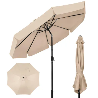 Produktbild von Puluomis Sonnenschirm 3m, Balkonschirm Strandschirm Marktschirm Gartenschirm Neigbar UPF 30+ mit Kurbel beige
