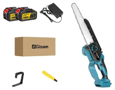 Obrázok produktu pre Elektrická reťazová píla, výkonný bezuhlíkový motor, digitálny displej, 2 batérie
