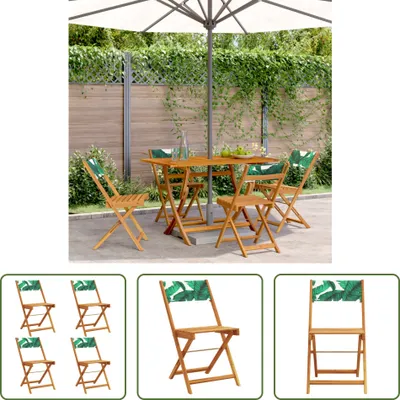 Produktbild von The Living Store Gartenstühle 4 Stk. Klappbar Grün Stoff und Massivholz