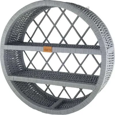 Zdjęcie produktu dla WikliBOX - Wiklinowa szafka ścienna okrągła szara 17x16x50H