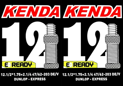 Produktbild von 2x Kenda Schlauch Fahrradschlauch 12" DV x 1.75 - 2.1/4 Blitz Dunlop E-Ready