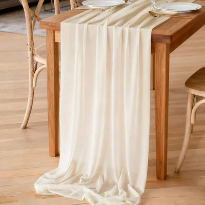 Zdjęcie produktu dla Bieżnik z organzy, 70 x 300 cm, kolor beżowy, poliester