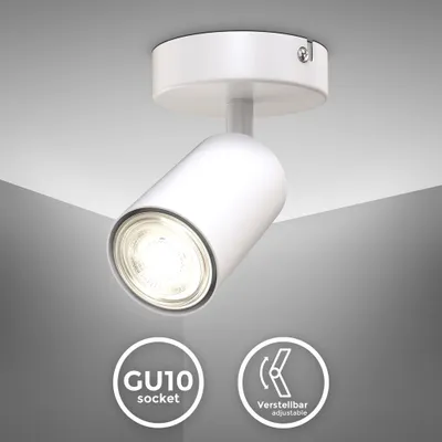Obrázek produktu pro LED reflektor nástěnný otočný retro bílý GU10 stropní svítidlo předsíň ložnice