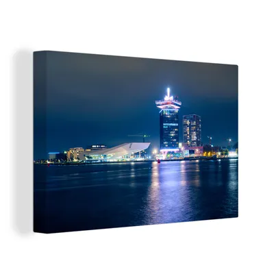 Zdjęcie produktu dla OneMillionCanvasses® - grafika ścienna na płótnie - 150x100 cm, Amsterdam - North - IJ, dekoracja ścienna z nadrukiem