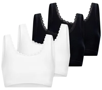 Produktbild von UNCOVER by SCHIESSER Damen Bustier schwarz weiß breite Träger | 4er Pack | 8256
