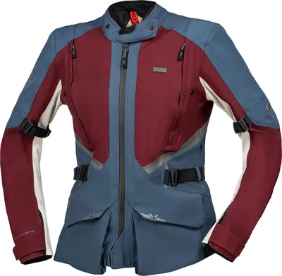 Imagen del producto de Chaqueta textil impermeable para motociclista, modelo IXS Tourster-STX 1.0, para mujer, color azul/blanco/rojo, talla 5XL