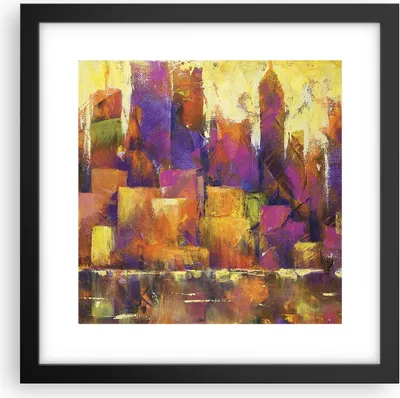 Produktbild von Gerahmtes Poster - Schwarzer Rahmen - Abstraktion Stadt Wolkenkratzer - 30x30 cm - Wand Bild - Wanddeko - Wandbilder - Wandposter - Bilderrahmen - Bilder - Kunstdruck - Wandbild - P2BAC30x30-4294