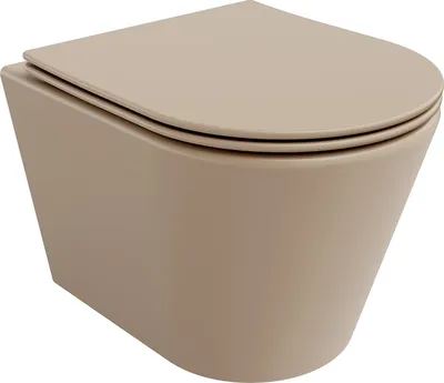 Image de Mexen Rico Cuvette de WC sans rebord avec plaque mince à chute lente, duroplast, cappuccino mat - 30724064