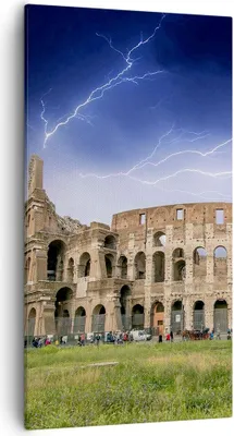 Produktbild von Bild auf Leinwand - Leinwandbild - Italien Architektur Kolosseum Tourismus - 55x100cm - Wand Bild - Wanddeko - Leinwanddruck - Bilder - Kunstdruck - Leinwand bilder - Wandkunst - PA55x100-2505