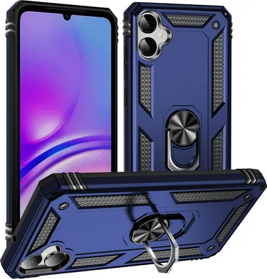 Image de Étui pour Samsung Galaxy A05 étui de protection militaire double couche avec support d'anneau et support bleu