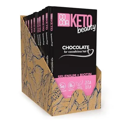 Produktbild von COCOA Keto Beauty Schokolade, 10x40g, Zuckerfrei, Low Carb, MCT Öl, Biotin & Selen