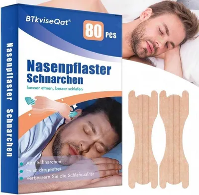 Obrázok produktu pre Nosová náplasť Snore Stopper Nosové náplasti proti chrápaniu Nosové prúžky Lepšie dýchanie 80 kusov