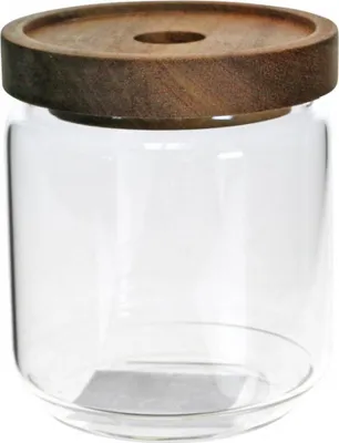 Produktbild von Glas Kerzenhalter Deko Stabkerzenhalter Holzdeckel 2er Set, 2 Stück