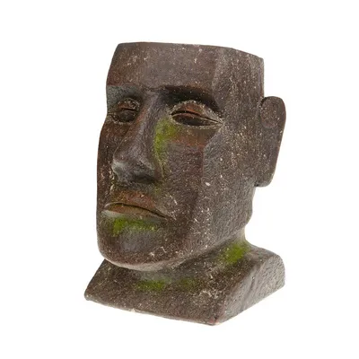 Produktbild von Dijk Blumentopf Moai Kopf Magnesia braun 31,5cm x 27,5cm x 23cm Vintage Deko