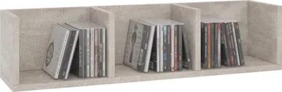 Produktbild von CD DVD Regal STARS Wandregal Hängeregal mit 3 Ablagefächern in Betonoptik, Dekorationsregal
