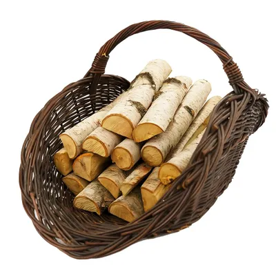 Produktbild von Weidenkorb für Brennholz 65x44x38cm Holzkorb für Kaminholz Erntekorb Kaminholzkorb mit Henkel Tragekorb Brennholzkorb Weide Oval