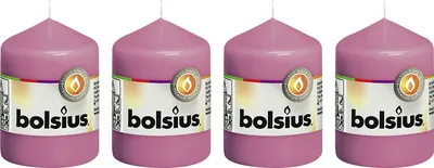 Image de lot de 4 bougies - hauteur 8 cm - diamètre 5,8 cm - fuchsia