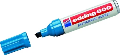 Produktbild von Permanentmarker edding 500 hellblau Packung mit 10 Stück