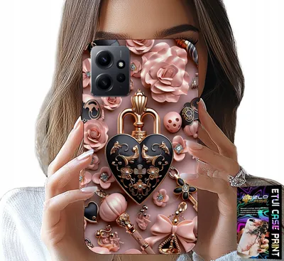 Produktbild von Fall Für Xiaomi Note 12 4G - Feminine Designs Vorhängeschloss Herz Fall + Glas