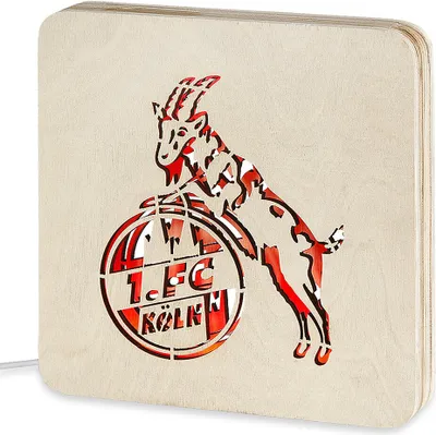 Produktbild von 1. FC Köln LED Logo im Holzrahmen