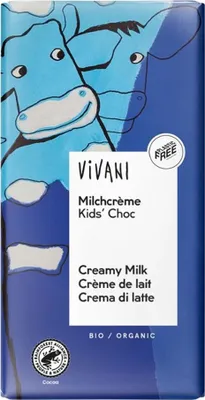 Zdjęcie produktu dla CZEKOLADA MLECZNA Z NADZIENIEM MLECZNYM DLA DZIECI100 g - VIVANI