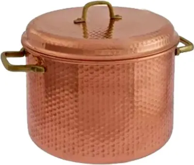 Produktbild von Kupfertopf Gehämmert Mit Griffen, 24 cm - Traditionelles Kochgeschirr für Tintenfisch, Marmelade & mehr
