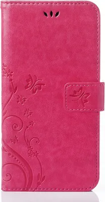 Produktbild von Handy Tasche für Samsung Galaxy A06 Schutz Hülle Handyhülle mit Blumenmuster Klapp Hülle mit Standfunktion und Kartenfächer Farbe: Pink