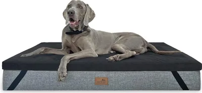 Produktbild von tierlando® Ortho-Topper High-Tech-Velours | Orthopädische Hundematratzenauflage waschbar - Größe: 100x80cm | Farbe: 03 Schwarz