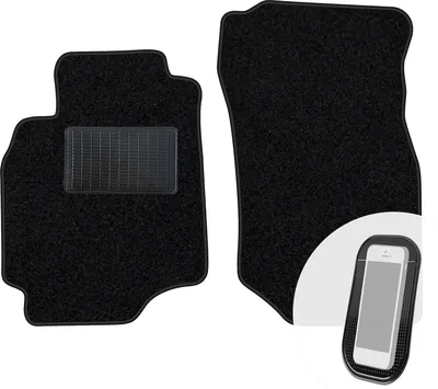 Produktbild von moto-MOLTICO Vorne Fußmatten Auto Velours Autoteppiche Schwarz Automatten Set 2-teilig passend für Mitsubishi Lancer 2003-2007