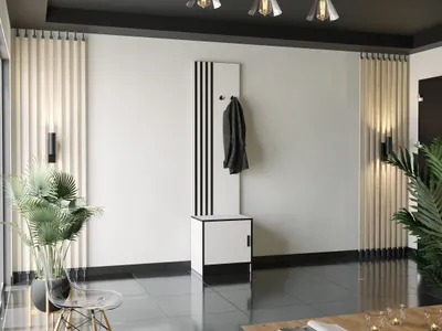 Produktbild von KIER FURNITURE Kleiderschrank mit Sitz, Weiß - 53,2x205x39cm