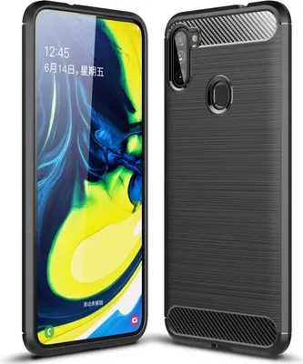 Obrázok produktu pre TPU kryt pre mobilný telefón Samsung Galaxy M11 ochranný kryt karbónového vzhľadu ochranné puzdro