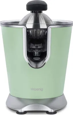 Produktbild von H.Koenig AGR88 - Elektrische Zitruspresse 160W, Hebel und Filter aus Edelstahl, Anti-Tropf-System, BPA-frei, spülmaschinenfeste Teile, Pastellgrün