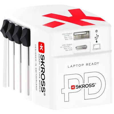 Produktbild von Skross World USB Charger A/C 65PD mit USB-C Kabel, Weltweit