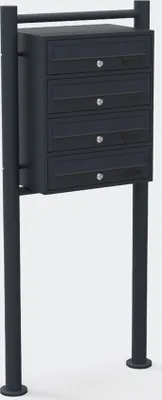 Produktbild von Bc-elec - HPB1X4-GS Briefkasten auf Füßen Anthrazit für 4 Wohnungen