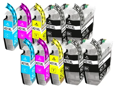 Produktbild von 10er Pack Druckerpatronen 421 421XL kompatibel mit Brother DCP-J1140 J1140DW