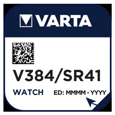 Produktbild von Varta -V384, Einwegbatterie, SR41, Siler-Oxid (S), 1,55 V, 1 Stück(e), 37 mAh