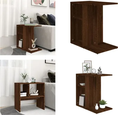 Immagine prodotto di vidaXL Tavolino in legno marrone effetto rovere 50x30x50 cm - Tavolino - Tavolini - Tavolino - Tavolo