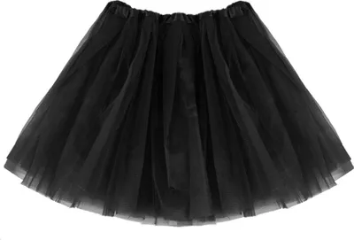Produktbild von Schwarzer Tüllrock für Damen, 40cm, mit elastischem Gummibund, für Fasnacht & Karneval
