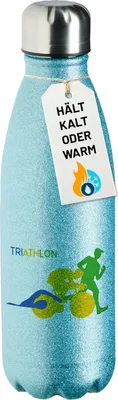 Produktbild von Huuraa Trinkflasche Triathlon Schwimmen, Radfahren und Laufen 500ml Blue Edelstahl Wasserflasche Trinkflasche Geschenkidee