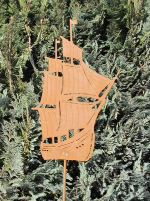 Produktbild von Edelrost Gartenstecker Segelschiff