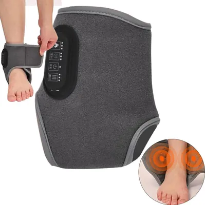 Produktbild von Fußmassagegerät,Elektrische Wärme-Knöchelstütze mit Timer, 3 Heizstufen & 3 Vibrationsmodi, Akku 3000mAh
