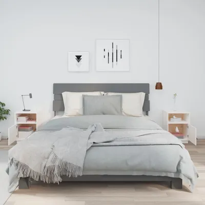 Produktbild von The Living Store Nachttische 2 Stk. Weiß 40x34x55 cm Massivholz Kiefer